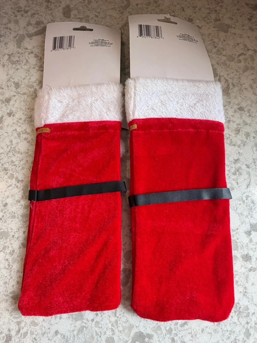 🆕 Set Of Santa Suit Wine Bottle Bags- Red and White Holiday Bottle Cover
